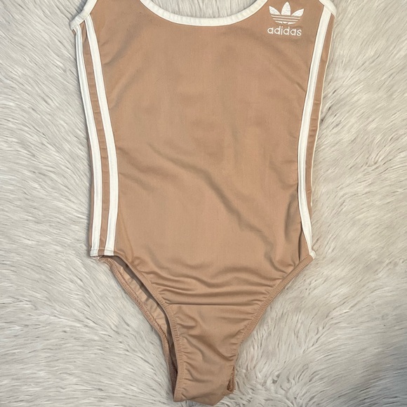 Adidas Women’s Cream Tank Top Bodysuit In Size XSmall - Picture 2 of 4